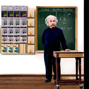 Albert Einstein In Classroom Png Iby27 PNG Image