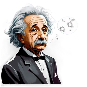 Albert Einstein In Thought Bubble Png Nbl16 PNG Image