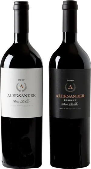 Aleksander Wine Bottles2010 Vintage PNG Image