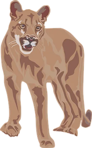 Alert Cougar Illustration PNG Image