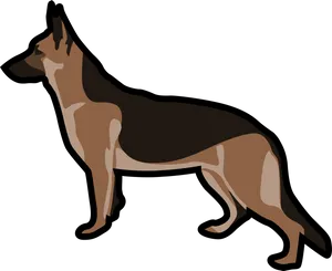 Alert German Shepherd Profile PNG Image