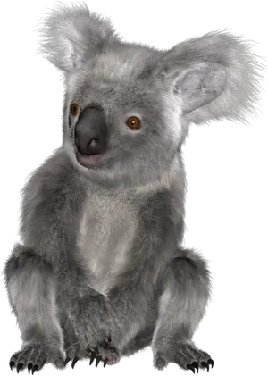 Alert Koala Portrait PNG Image