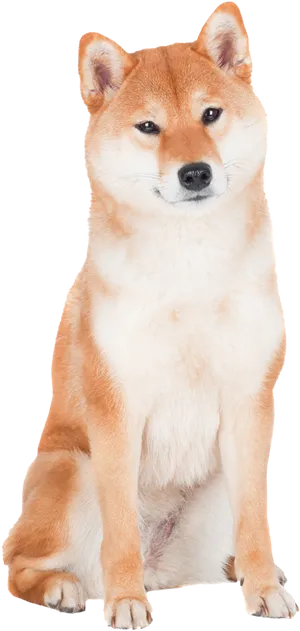 Alert Shiba Inu Sitting PNG Image