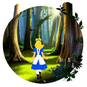 Alice In A Magical Forest Png Qtl PNG Image