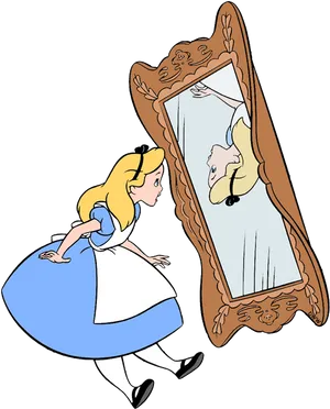 Alice Looking Throughthe Looking Glass PNG Image