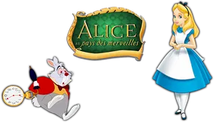 Alicein Wonderland Charactersand Title PNG Image