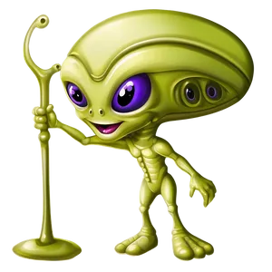 Alien Cartoon With Antenna Png Oui PNG Image