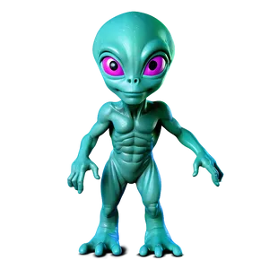 Alien Cartoon With Ufo Png 12 PNG Image