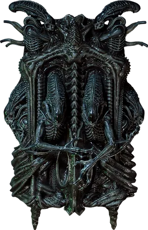 Alien Inspired Sculptural Wall Art PNG Image