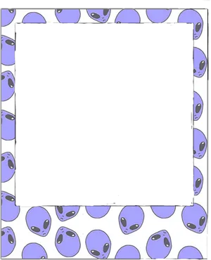 Alien Pattern Polaroid Frame PNG Image