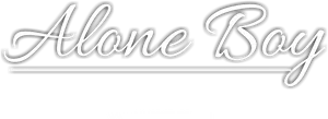 Alone Boy Stylish Text Banner PNG Image