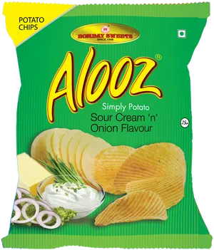 Aloo Z Sour Cream Onion Chips Package PNG Image