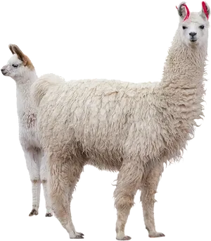 Alpaca Duo Isolatedon Background PNG Image