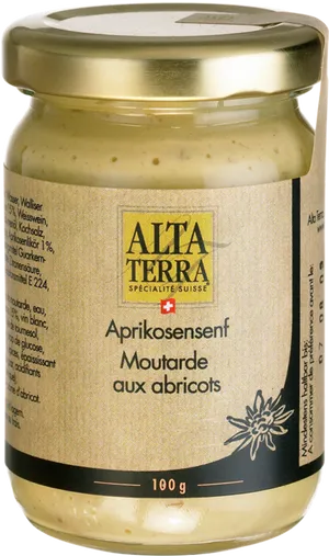 Alta Terra Apricot Mustard Jar PNG Image