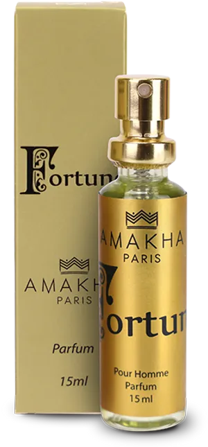 Amakha Paris Fortune Perfume Bottleand Box PNG Image