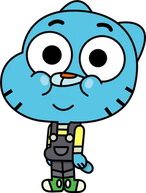 Amazed Animated Character Gumball Watterson.png PNG Image