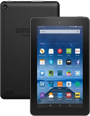 Amazon Fire Tablet Frontand Back View PNG Image