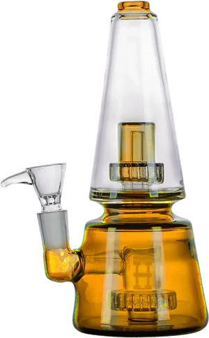 Amber Glass Bong PNG Image