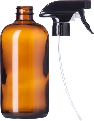 Amber Glass Spray Bottle PNG Image