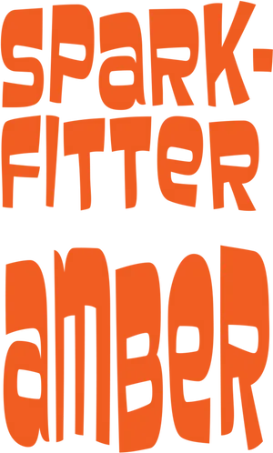 Amber Text Logo Design PNG Image