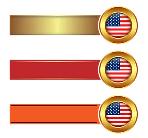 American Flag Banner Design Elements PNG Image