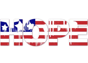 American Flag Hope Text PNG Image