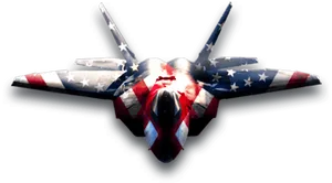 American Flag Jet Fighter Patriotic Design PNG Image