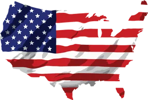 American Flag Map Distressed PNG Image