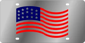 American Flag Metal Plate PNG Image