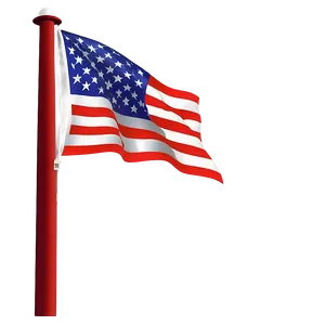 American Flag On Pole Silhouette Png 06132024 PNG Image