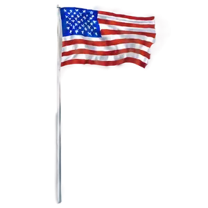 American Flag On Pole With Red, White, And Blue Png 06132024 PNG Image