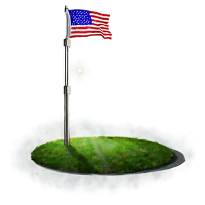 American Flag On Pole With Spotlight Png 64 PNG Image