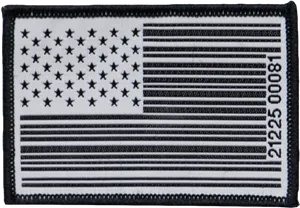 American Flag Patchwith Barcode Design PNG Image