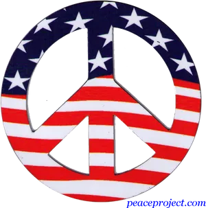 American Flag Peace Symbol PNG Image