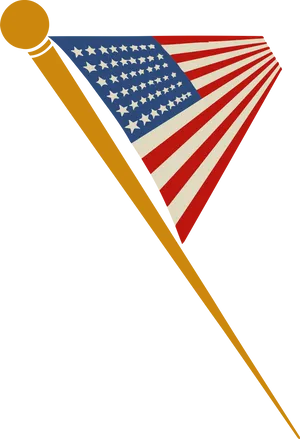 American Flag Pennant Illustration PNG Image