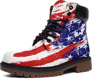 American Flag Print Men Boot PNG Image