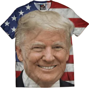 American Flag Trump T Shirt Design PNG Image