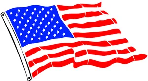 American Flag Waving Graphic PNG Image