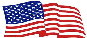 American Flag Waving Graphic PNG