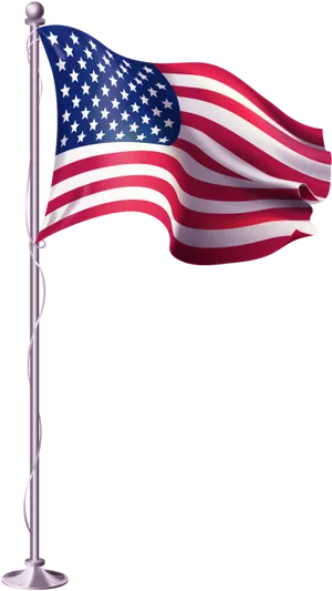 American Flag Waving Memorial Day PNG Image