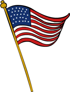 American Flag Waving Veterans Day PNG Image