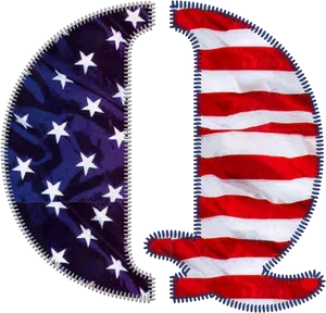 American Flag Zipper Split PNG Image