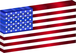 American Flag3 D Render PNG Image