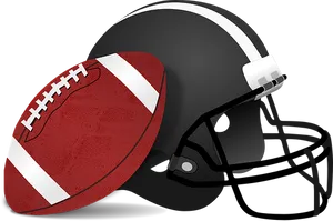 American Football Helmetand Ball PNG Image