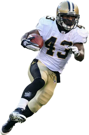 American Football Player Action Pose PNG Image