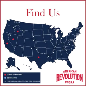 American Revolution Vodka Availability Map PNG