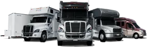 American Semi Trucks Lineup PNG Image