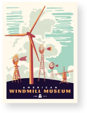 American Windmill Museum Poster PNG Image