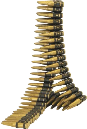 Ammunition Belt Curving Upward PNG Image