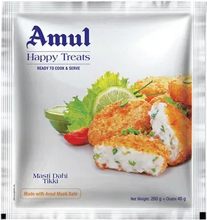 Amul Happy Treats Masti Dahi Tikki Packaging PNG Image